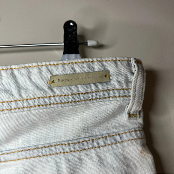 ANTHRO PILCRO And The Letterpress Hyphen Distressed Light Wash Boyfriend Jeans - Picture 11 of 14